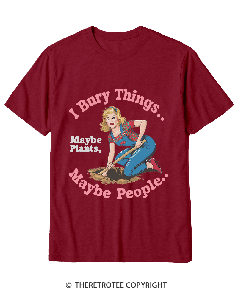 TheRetroTee I Bury Things 1970s Cotton T-Shirt