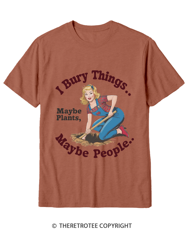 TheRetroTee I Bury Things 1970s Cotton T-Shirt