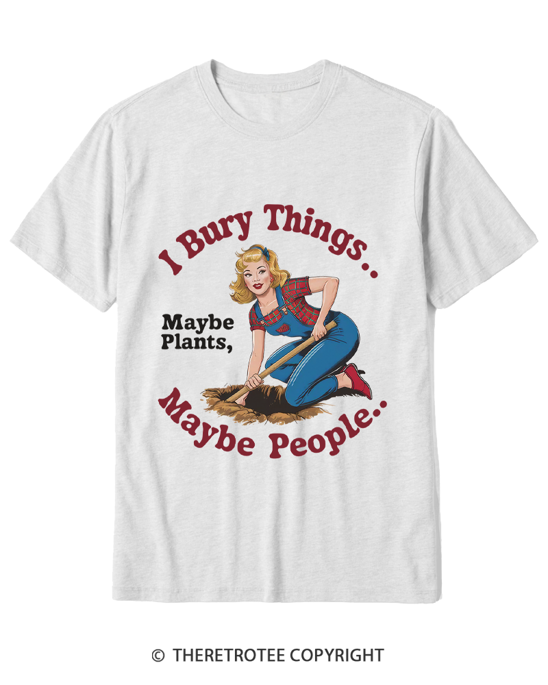 TheRetroTee I Bury Things 1970s Cotton T-Shirt