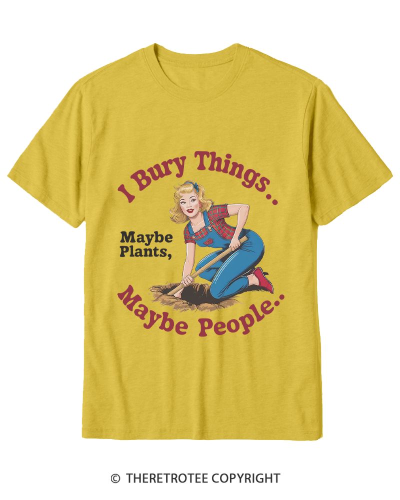 TheRetroTee I Bury Things 1970s Cotton T-Shirt
