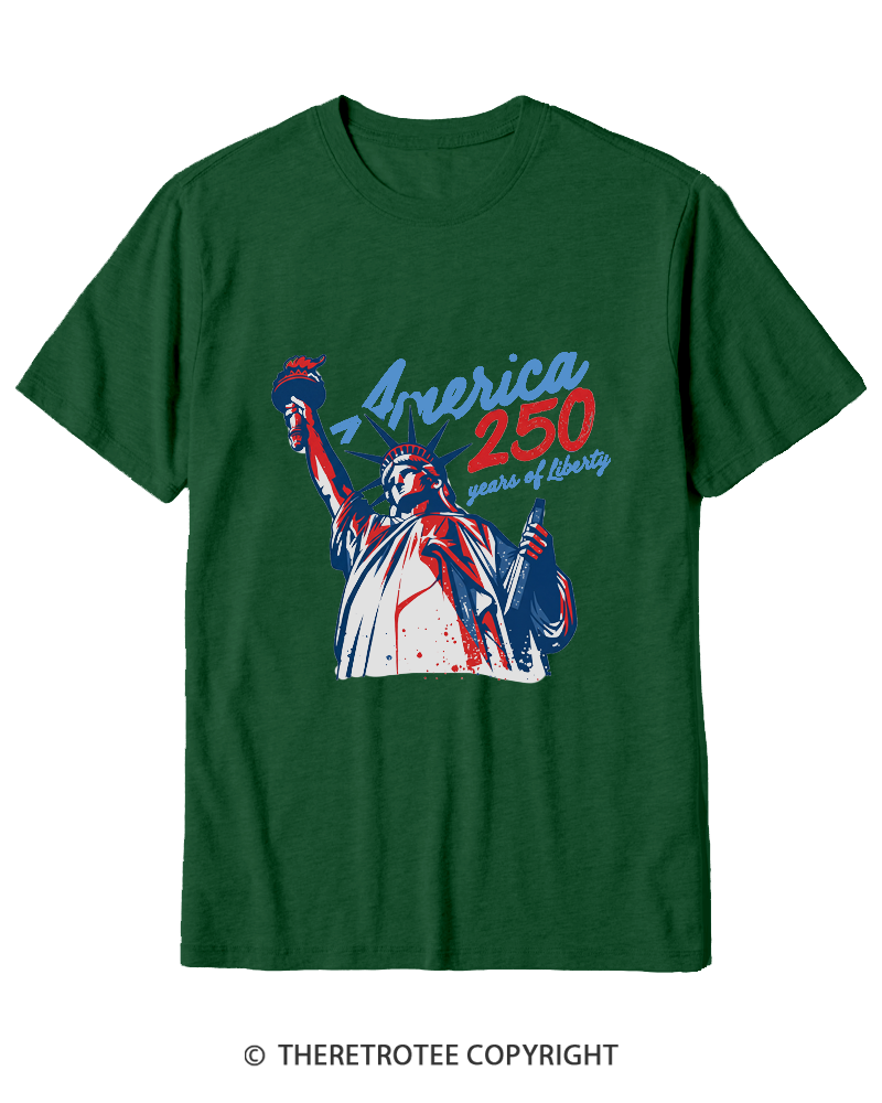 TheRetroTee 250 Years Of Liberty Retro 1776 Cotton T-Shirt