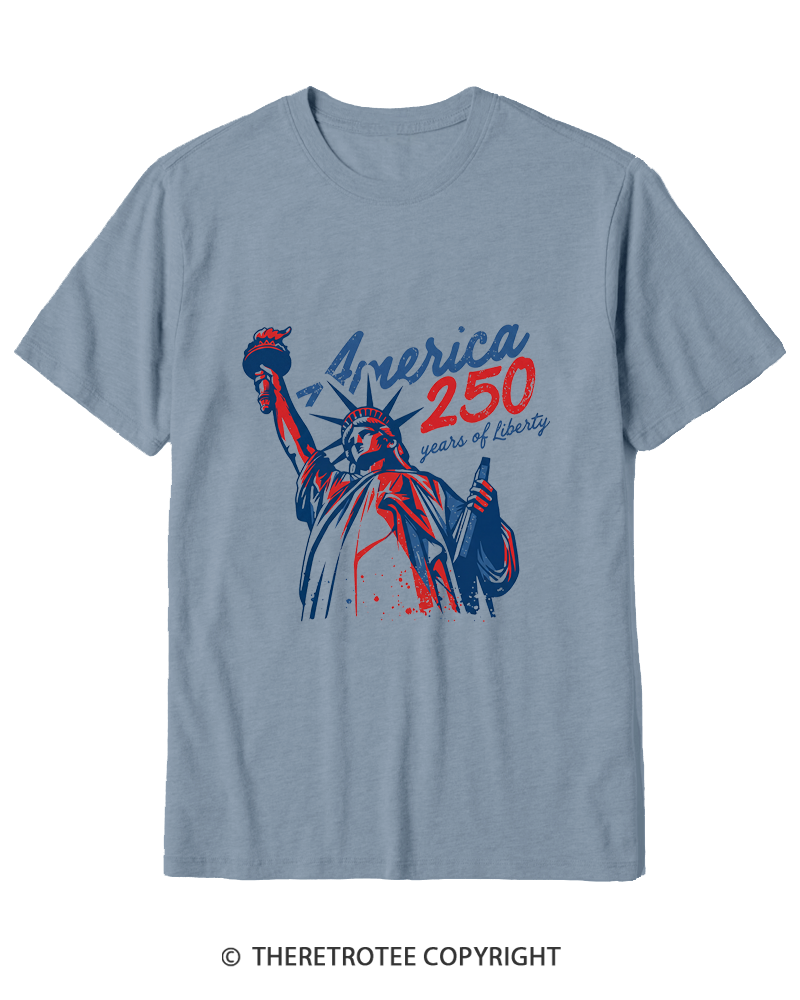 TheRetroTee 250 Years Of Liberty Retro 1776 Cotton T-Shirt