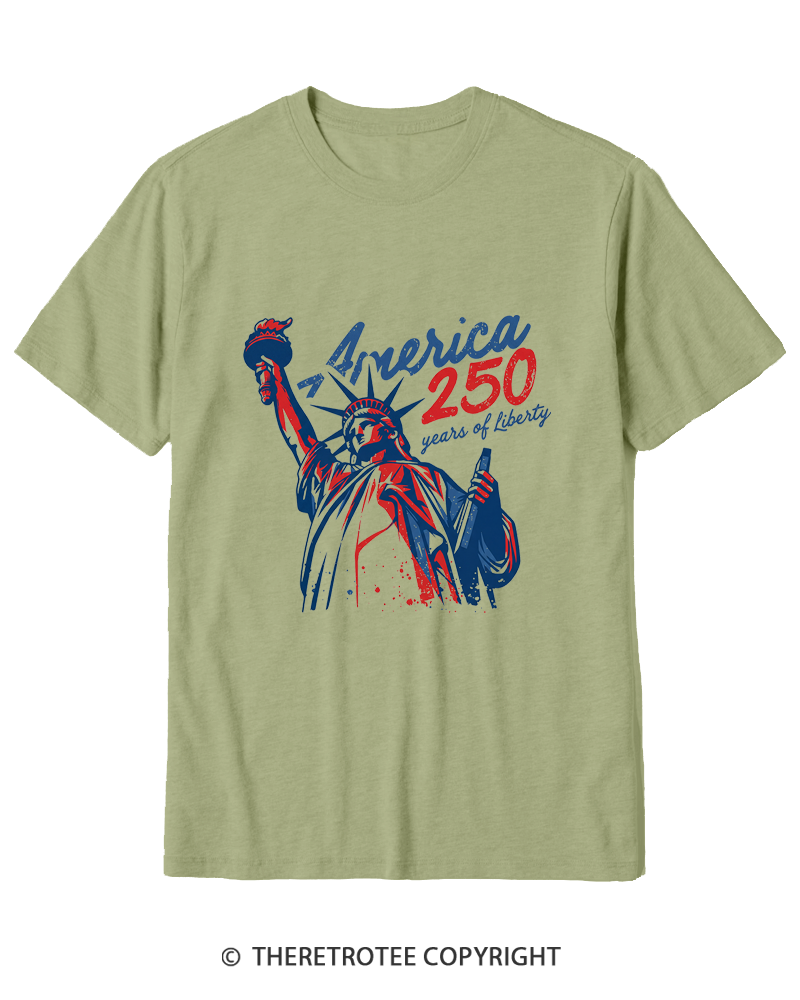 TheRetroTee 250 Years Of Liberty Retro 1776 Cotton T-Shirt