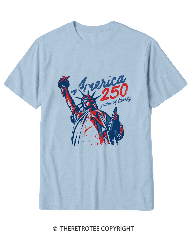 TheRetroTee 250 Years Of Liberty Retro 1776 Cotton T-Shirt