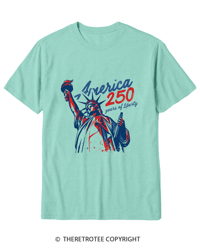TheRetroTee 250 Years Of Liberty Retro 1776 Cotton T-Shirt