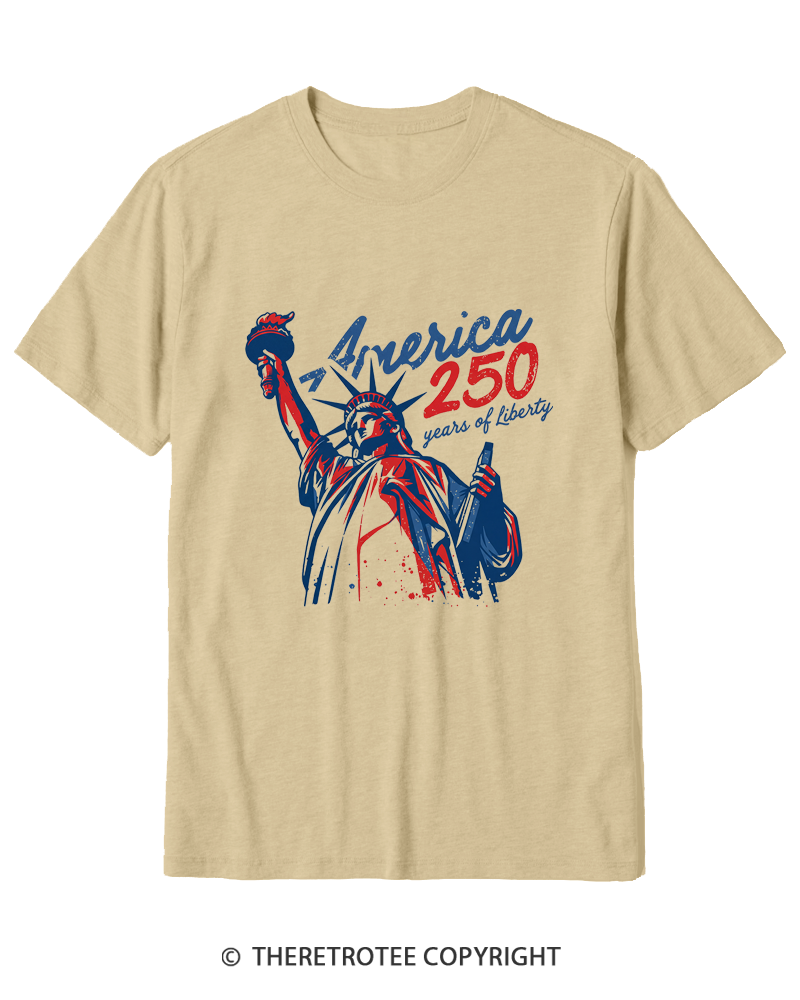 TheRetroTee 250 Years Of Liberty Retro 1776 Cotton T-Shirt