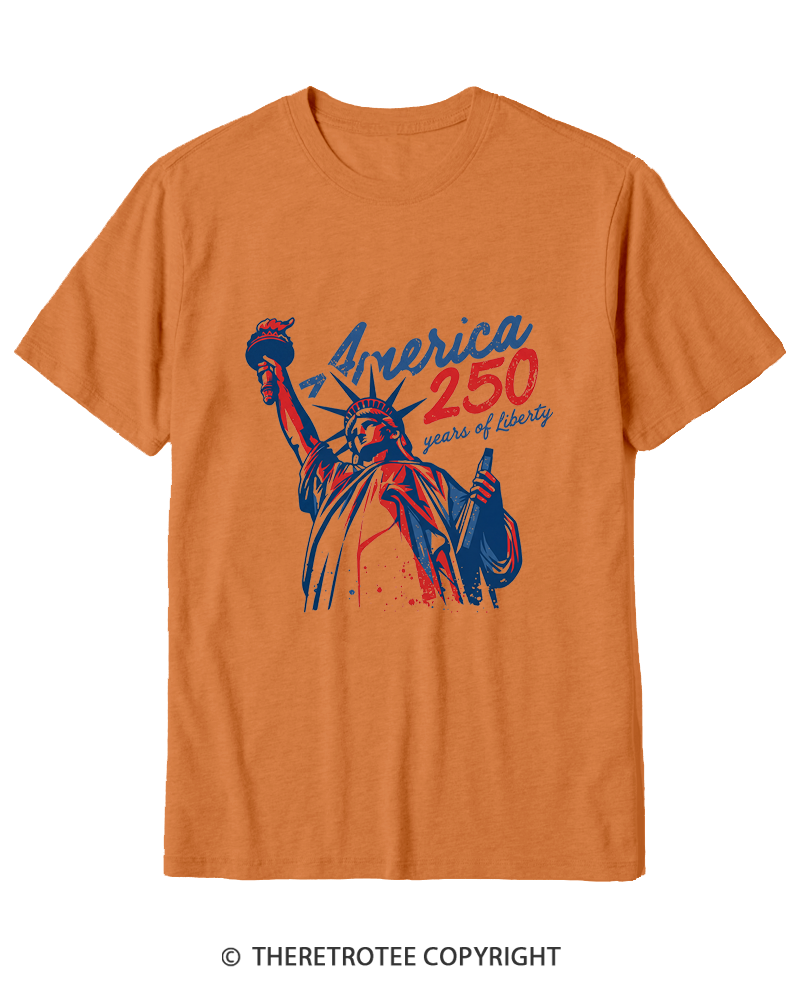 TheRetroTee 250 Years Of Liberty Retro 1776 Cotton T-Shirt