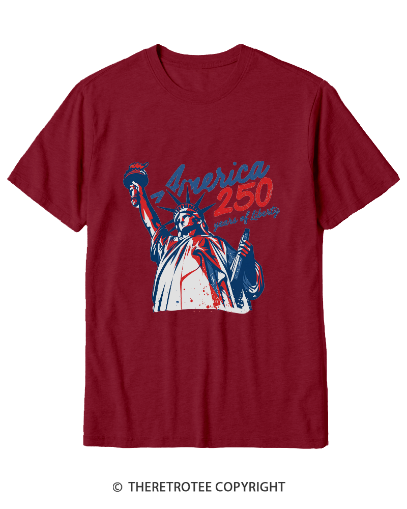TheRetroTee 250 Years Of Liberty Retro 1776 Cotton T-Shirt