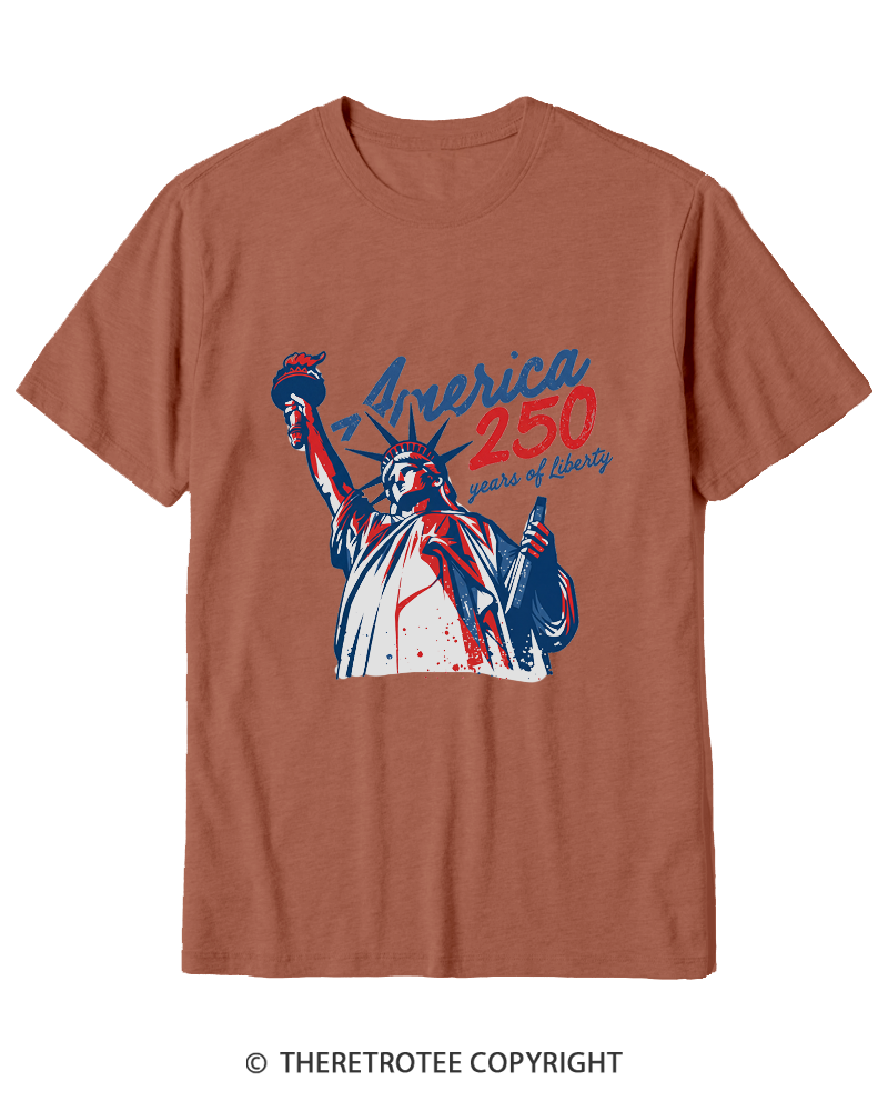 TheRetroTee 250 Years Of Liberty Retro 1776 Cotton T-Shirt