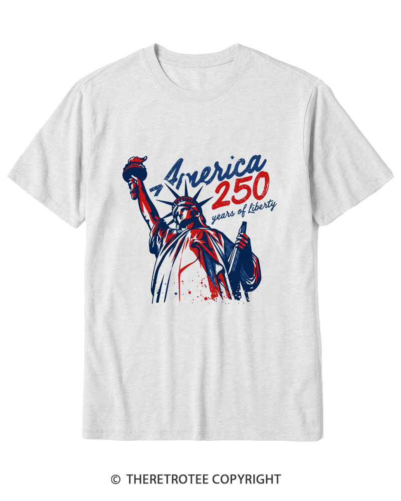 TheRetroTee 250 Years Of Liberty Retro 1776 Cotton T-Shirt
