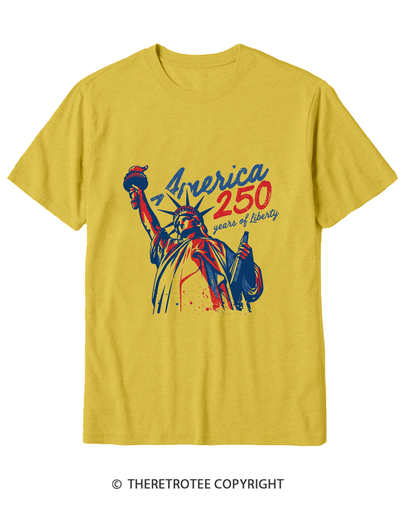 TheRetroTee 250 Years Of Liberty Retro 1776 Cotton T-Shirt