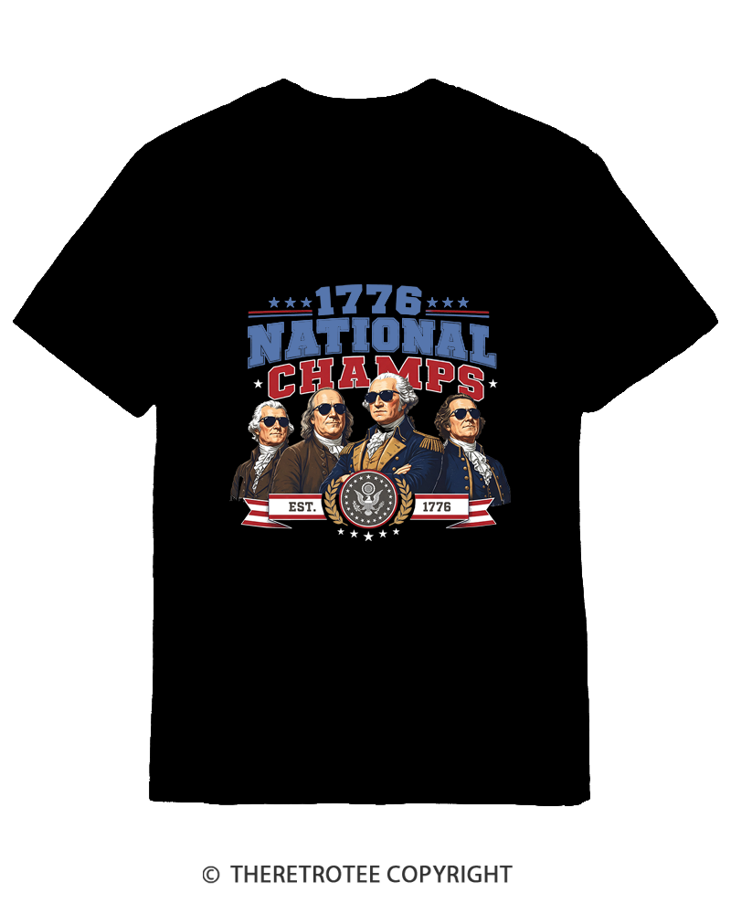 TheRetroTee Funny Founding Fathers 1776 Cotton T-Shirt
