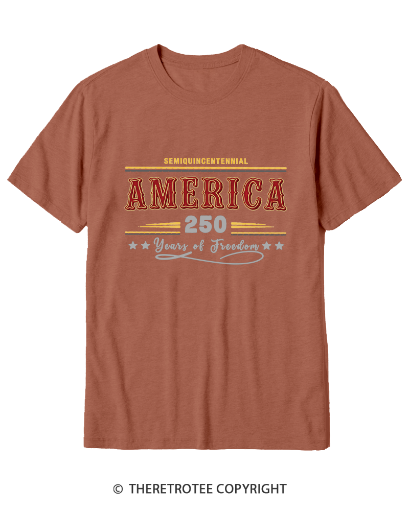 TheRetroTee America 250 Years of Freedom Cotton T-Shirt