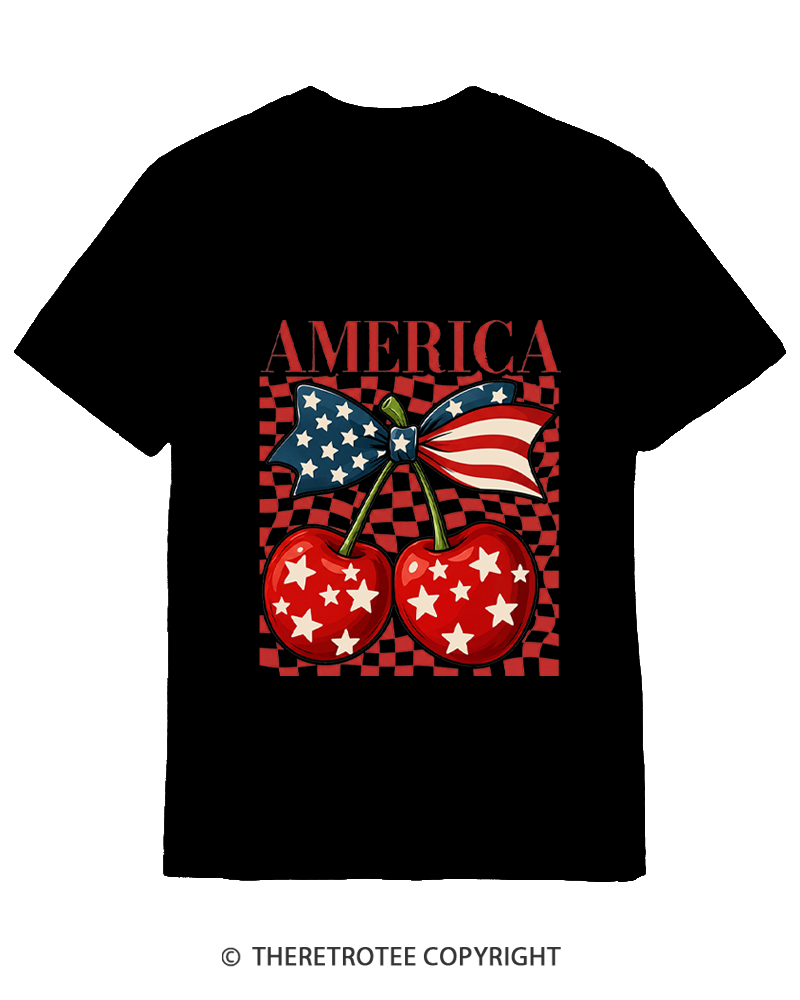 TheRetroTee America Cherry 1776 Cotton T-Shirt