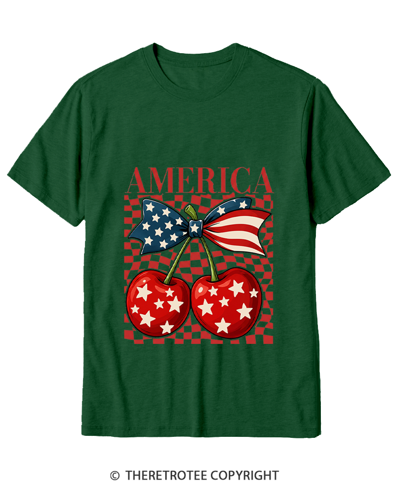 TheRetroTee America Cherry 1776 Cotton T-Shirt