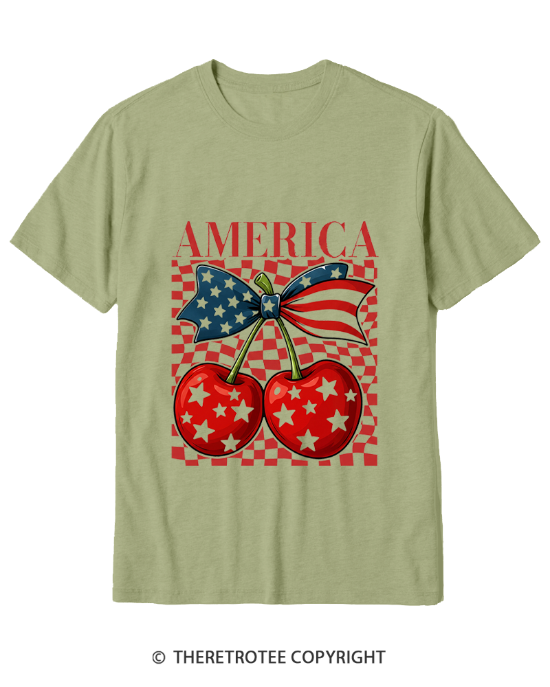 TheRetroTee America Cherry 1776 Cotton T-Shirt