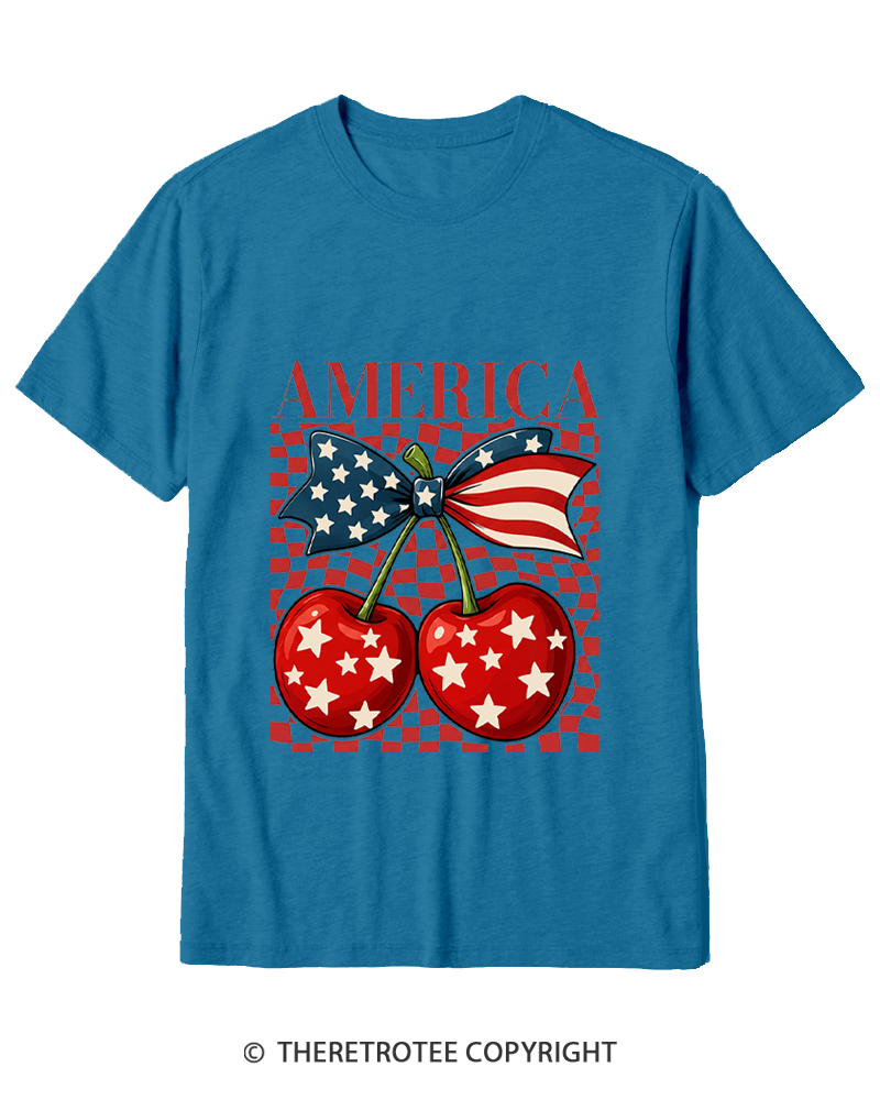 TheRetroTee America Cherry 1776 Cotton T-Shirt