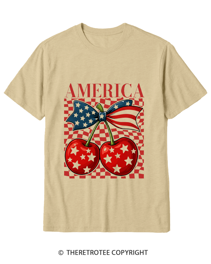 TheRetroTee America Cherry 1776 Cotton T-Shirt
