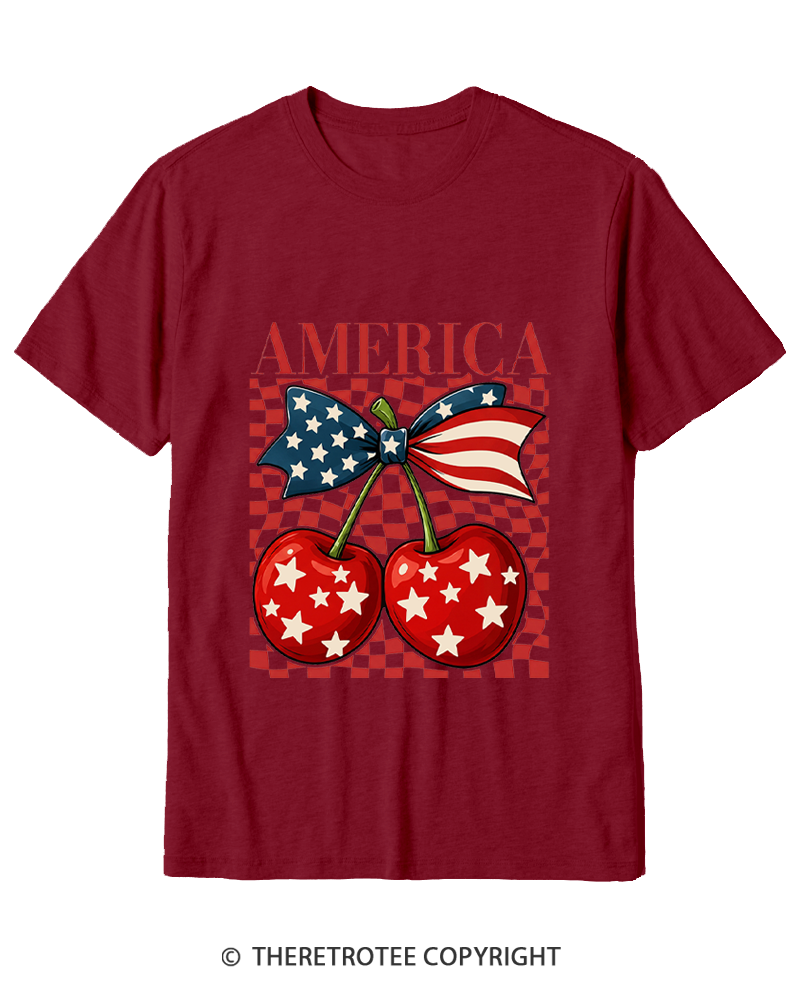 TheRetroTee America Cherry 1776 Cotton T-Shirt