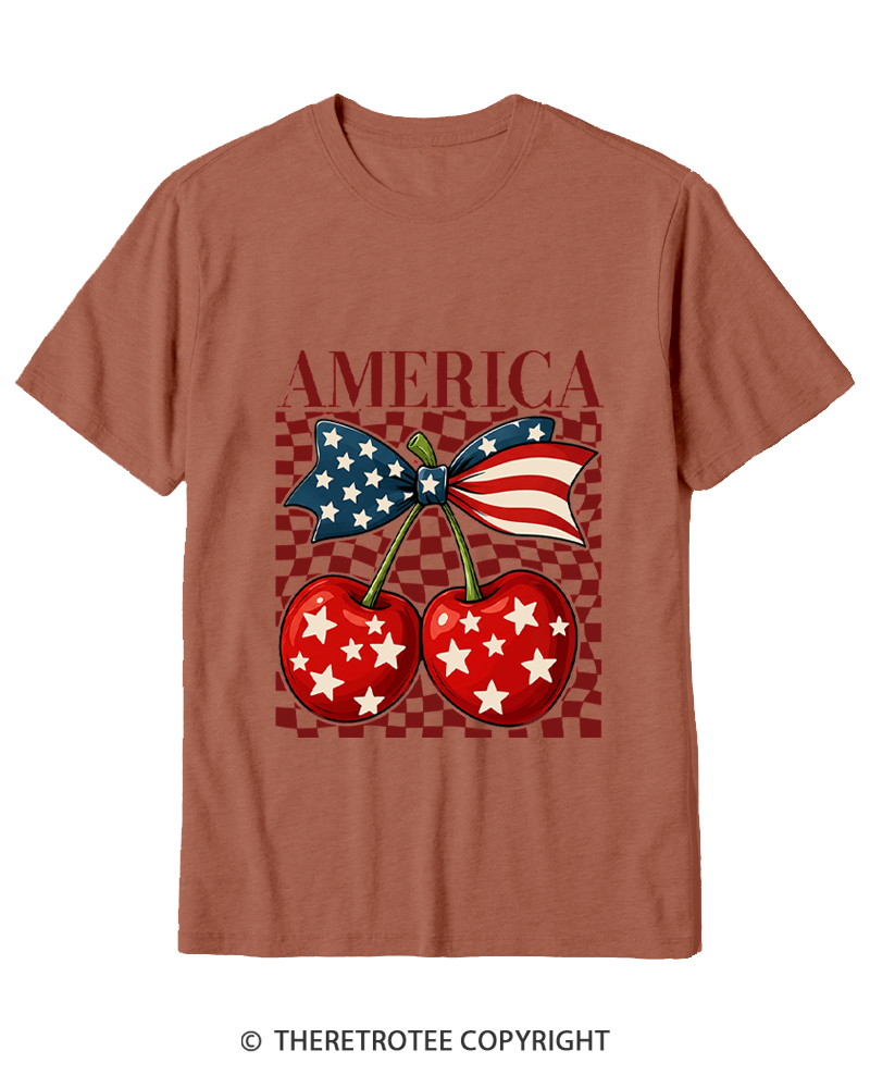 TheRetroTee America Cherry 1776 Cotton T-Shirt