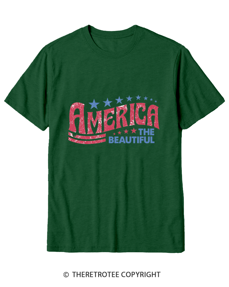 TheRetroTee America the Beautiful 1970s Cotton T-Shirt