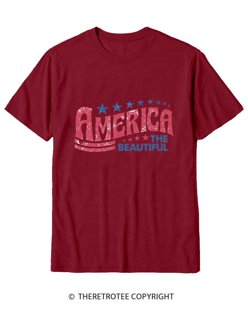 TheRetroTee America the Beautiful 1970s Cotton T-Shirt