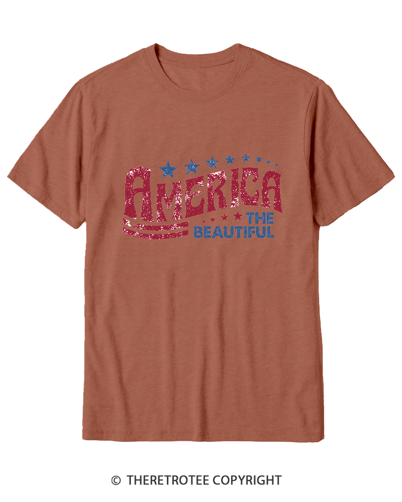 TheRetroTee America the Beautiful 1970s Cotton T-Shirt