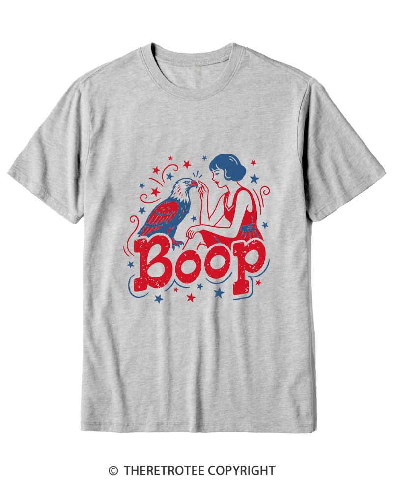 TheRetroTee Boop Eagle Funny Patriotic 1776 Cotton T-Shirt