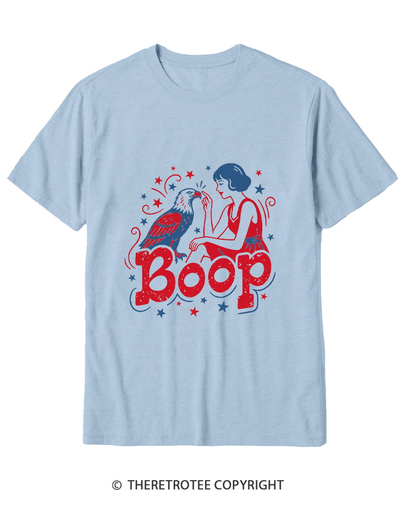 TheRetroTee Boop Eagle Funny Patriotic 1776 Cotton T-Shirt