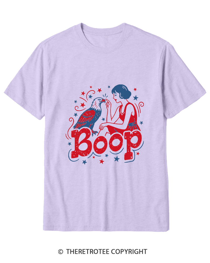 TheRetroTee Boop Eagle Funny Patriotic 1776 Cotton T-Shirt