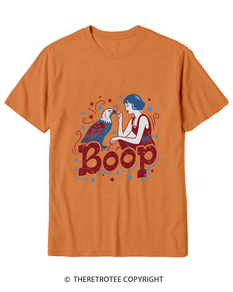 TheRetroTee Boop Eagle Funny Patriotic 1776 Cotton T-Shirt