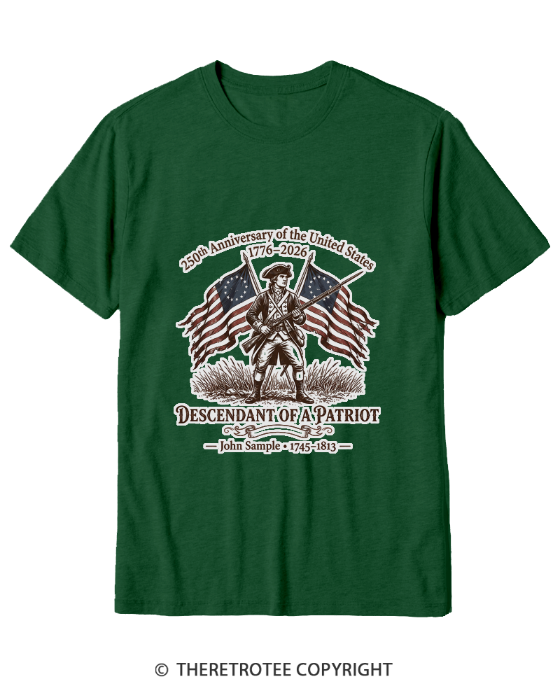 TheRetroTee Descendant of Patriot Cotton T-Shirt