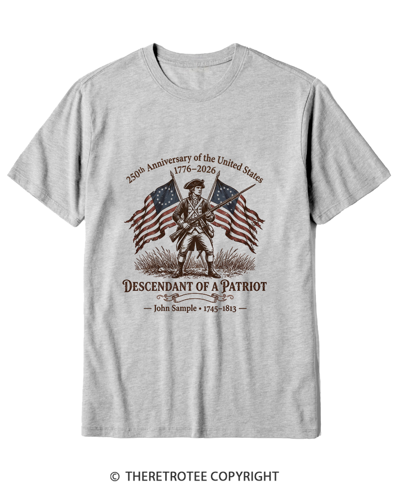 TheRetroTee Descendant of Patriot Cotton T-Shirt