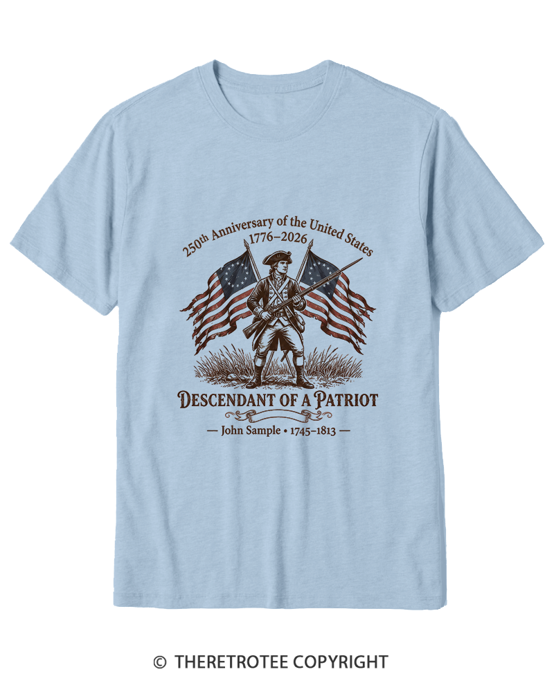 TheRetroTee Descendant of Patriot Cotton T-Shirt