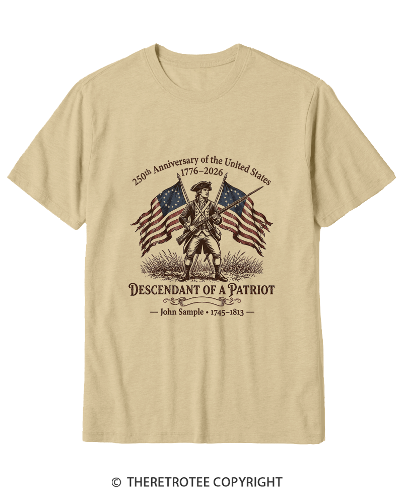 TheRetroTee Descendant of Patriot Cotton T-Shirt