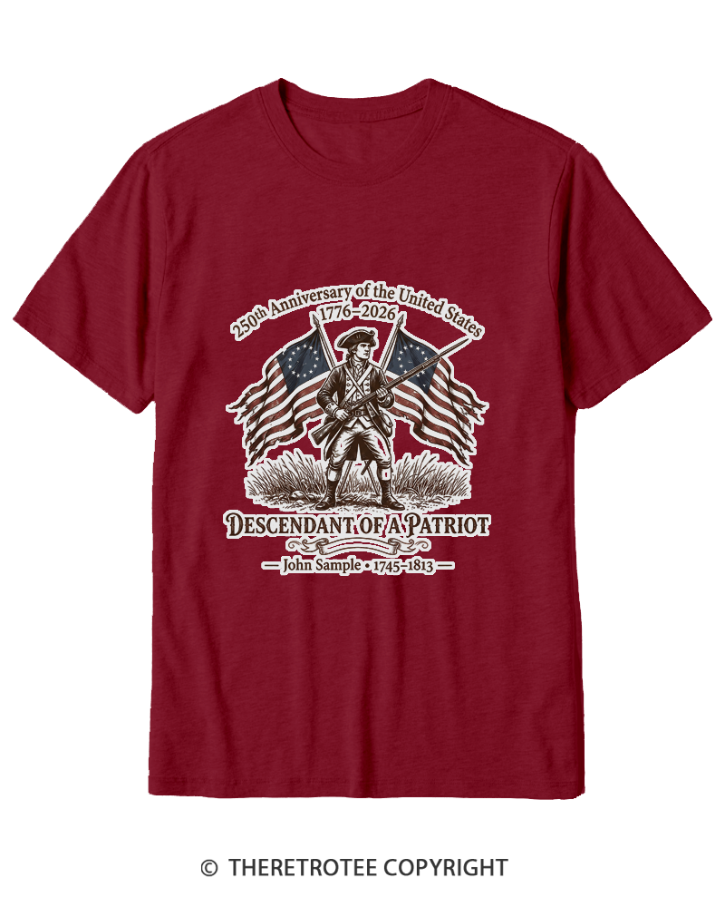 TheRetroTee Descendant of Patriot Cotton T-Shirt