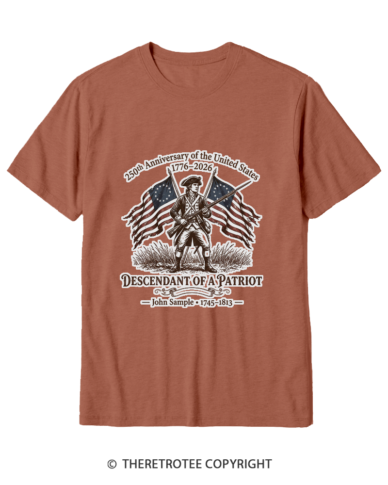 TheRetroTee Descendant of Patriot Cotton T-Shirt