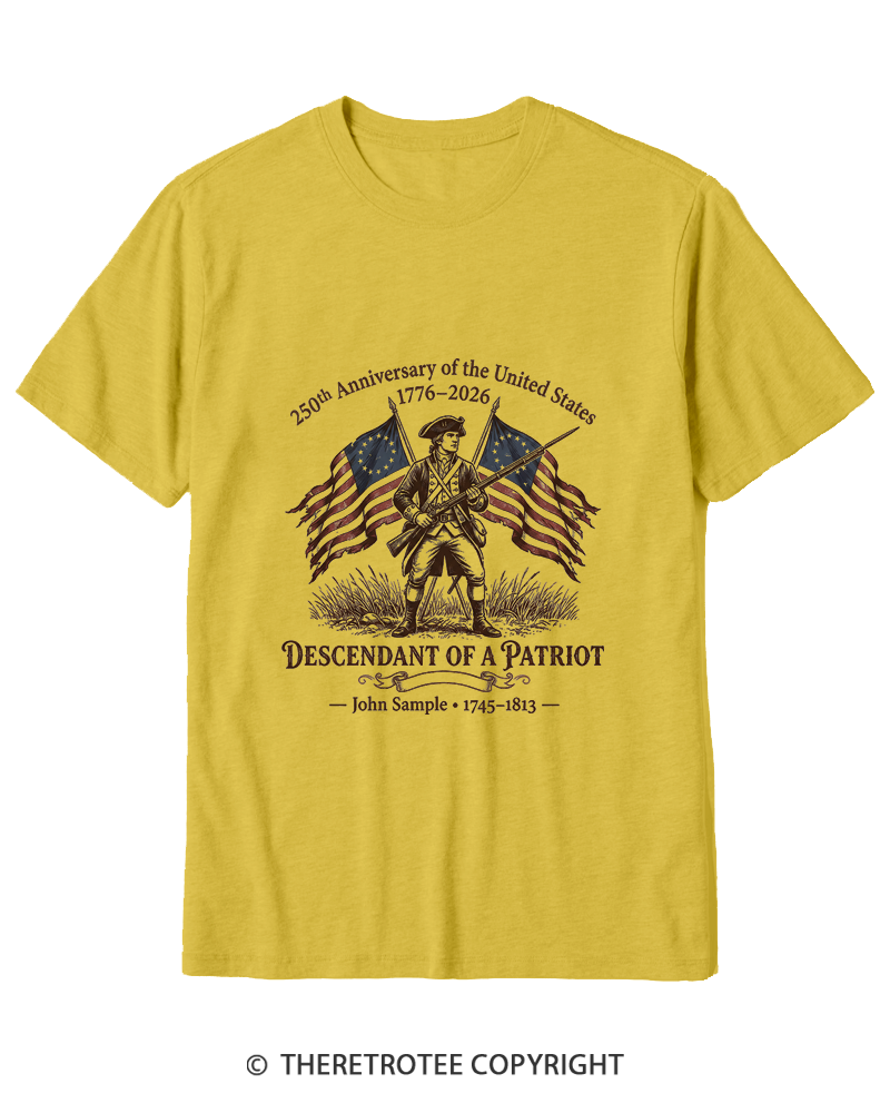 TheRetroTee Descendant of Patriot Cotton T-Shirt