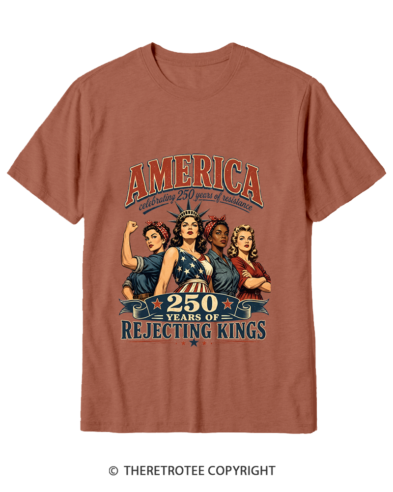TheRetroTee Feminist 4th of July 250th Anniversary Cotton T-Shirt