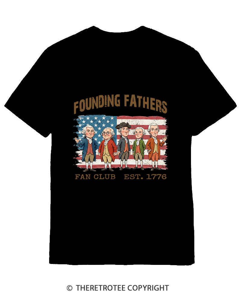 TheRetroTee Founding Fathers Fan Club Cotton T-Shirt