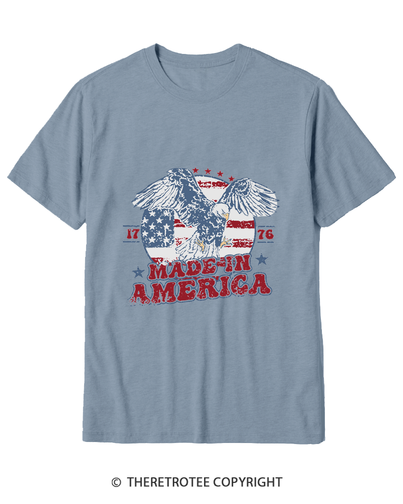 TheRetroTee Made In America Flag 1776 Cotton T-Shirt