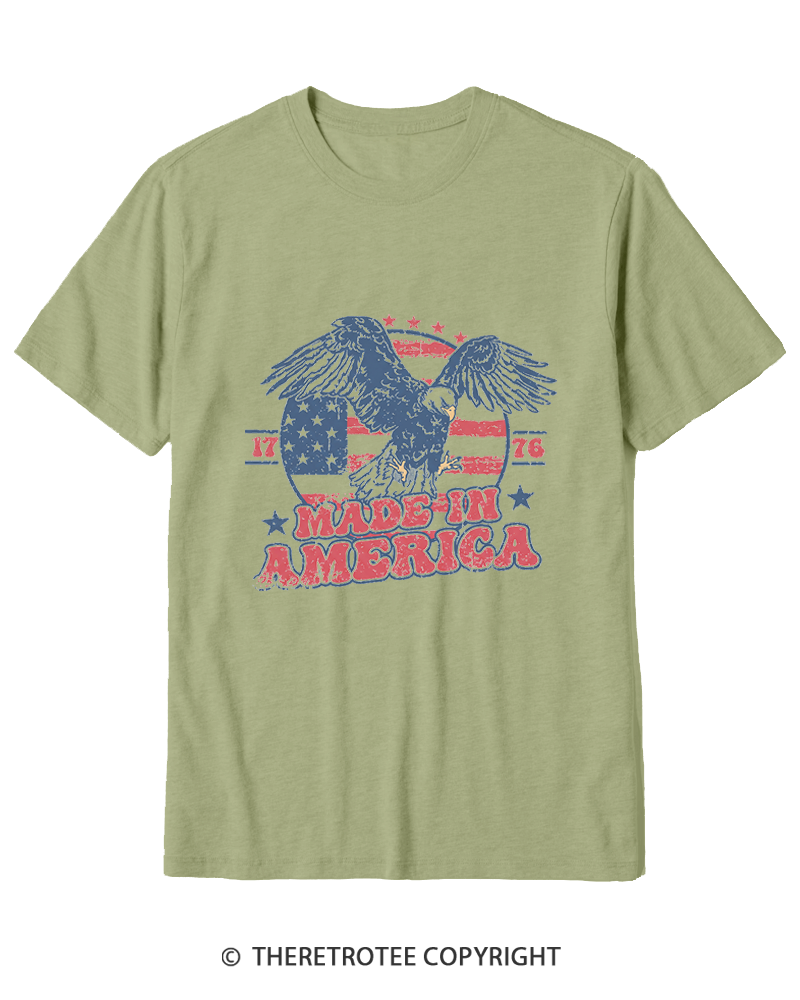TheRetroTee Made In America Flag 1776 Cotton T-Shirt