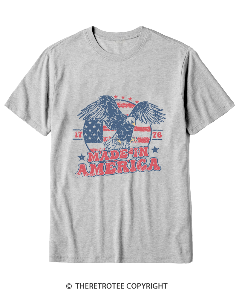 TheRetroTee Made In America Flag 1776 Cotton T-Shirt
