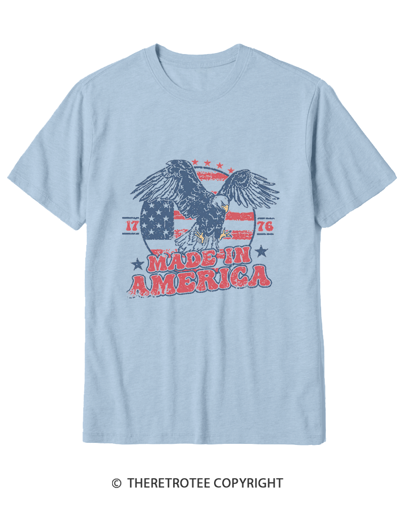 TheRetroTee Made In America Flag 1776 Cotton T-Shirt