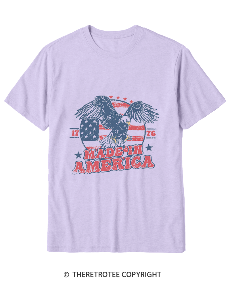 TheRetroTee Made In America Flag 1776 Cotton T-Shirt