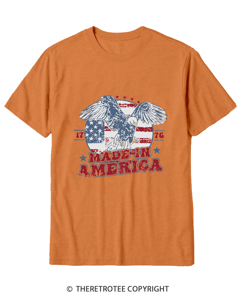 TheRetroTee Made In America Flag 1776 Cotton T-Shirt