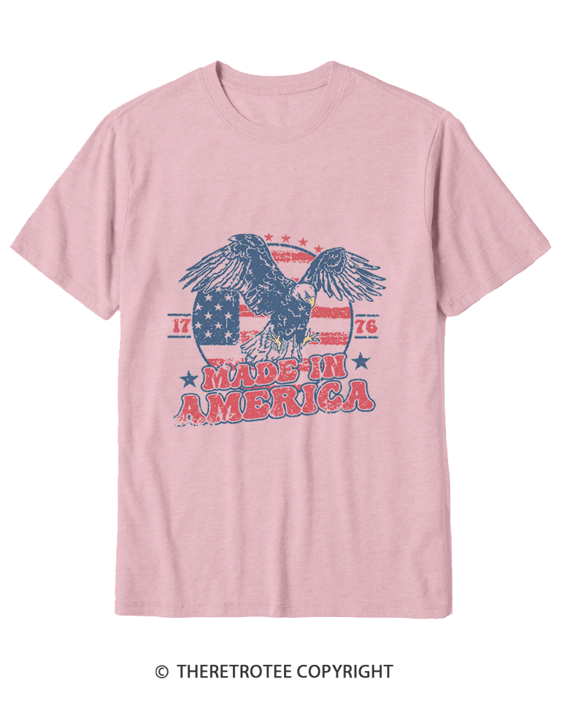 TheRetroTee Made In America Flag 1776 Cotton T-Shirt