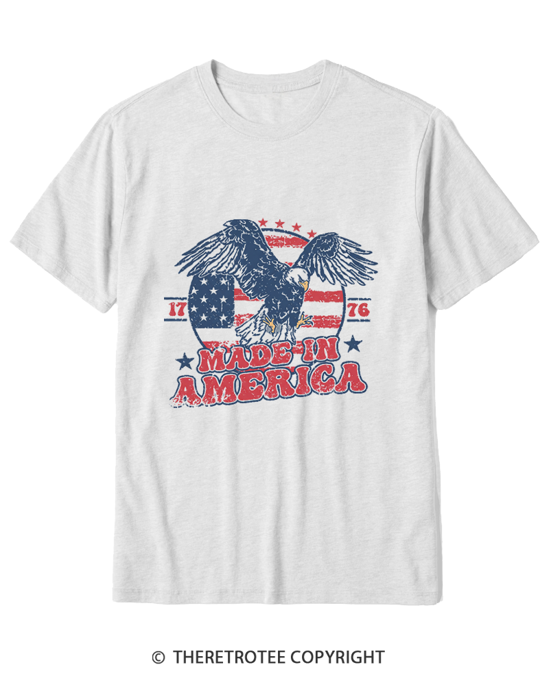 TheRetroTee Made In America Flag 1776 Cotton T-Shirt
