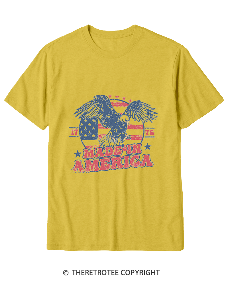 TheRetroTee Made In America Flag 1776 Cotton T-Shirt