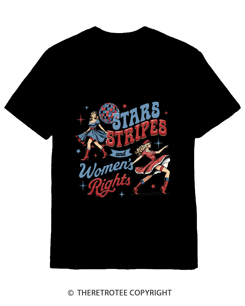 TheRetroTee Stars Stripes And Women's Rights Cotton T-Shirt